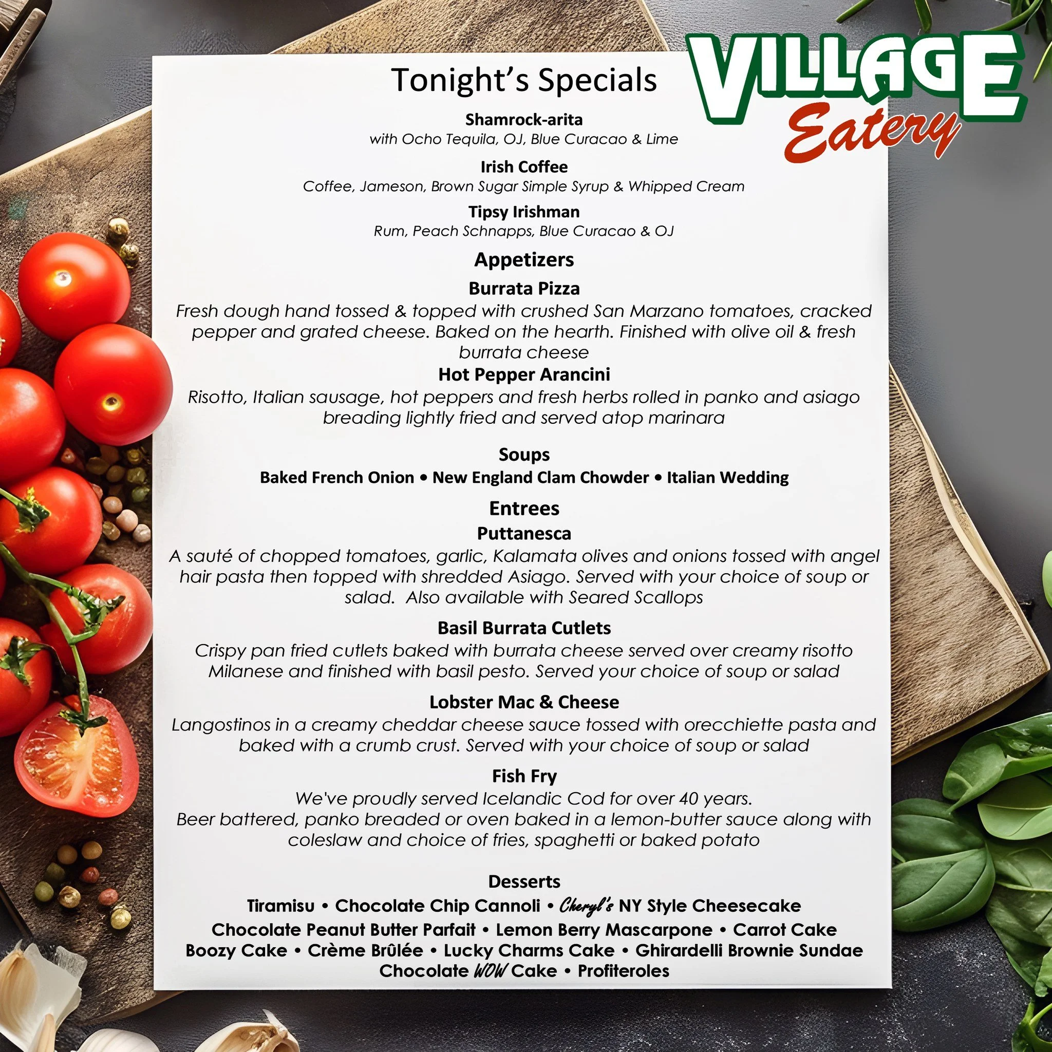 𝐋𝐨𝐜𝐤𝐩𝐨𝐫𝐭, 𝐎𝐮𝐫 𝐃𝐢𝐧𝐧𝐞𝐫 𝐒𝐩𝐞𝐜𝐢𝐚𝐥𝐬 𝐓𝐡𝐢𝐬 𝐖𝐞𝐞𝐤𝐞𝐧𝐝 𝐀𝐫𝐞 𝐨𝐧 𝐅𝐢𝐫𝐞!!!🔥🔥

As always, we have our Fish Fry on Friday, and Saturday is our Prime Rib dinner special. 𝗜𝗻 𝗮𝗱𝗱𝗶𝘁𝗶𝗼𝗻 𝘁𝗼 𝗼𝘂𝗿 𝗿𝗲𝗴𝘂𝗹𝗮𝗿 𝘀𝗽