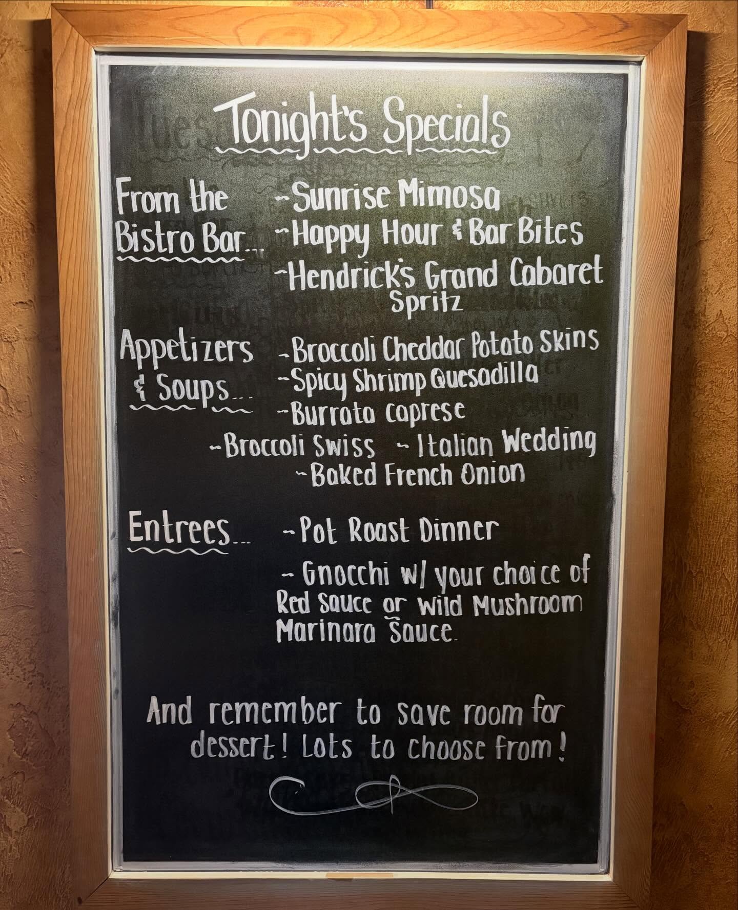 ⸻

✨ Tonight&rsquo;s Specials at The Village Eatery ✨

There&rsquo;s something extra cozy about tonight&hellip; and we&rsquo;ve got the perfect lineup waiting for you 🍽️

Start your evening at the bar with a Sunrise Mimosa or sip on a Hendrick&rsquo