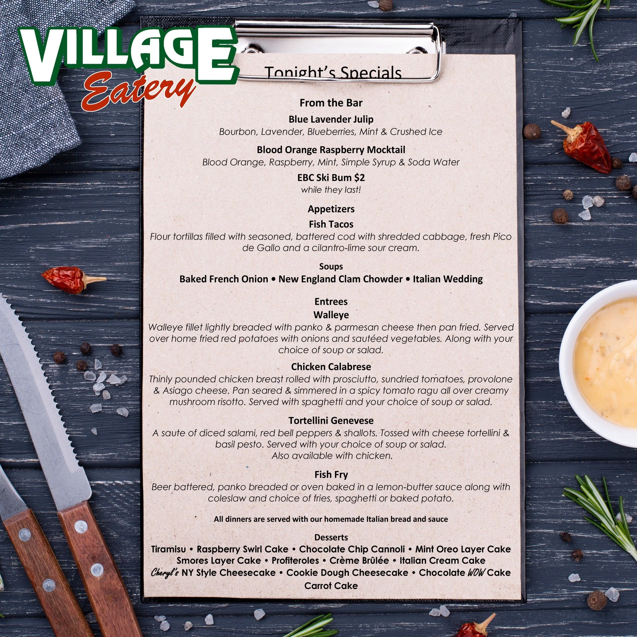 𝐈𝐟 𝐘𝐨𝐮 𝐀𝐥𝐫𝐞𝐚𝐝𝐲 𝐇𝐚𝐯𝐞 𝐃𝐢𝐧𝐧𝐞𝐫 𝐏𝐥𝐚𝐧𝐬 𝐟𝐨𝐫 𝐓𝐡𝐢𝐬 𝐖𝐞𝐞𝐤𝐞𝐧𝐝, 𝐂𝐚𝐧𝐜𝐞𝐥 𝐓𝐡𝐞𝐦!👀 𝐘𝐨𝐮 𝐖𝐨𝐧'𝐭 𝐖𝐚𝐧𝐭 𝐭𝐨 𝐌𝐢𝐬𝐬 𝐓𝐡𝐞𝐬𝐞 𝐀𝐦𝐚𝐳𝐢𝐧𝐠 𝐒𝐩𝐞𝐜𝐢𝐚𝐥𝐬 𝐚𝐭 𝐕𝐢𝐥𝐥𝐚𝐠𝐞 𝐄𝐚𝐭𝐞𝐫𝐲!!!🔥💯

Ready for