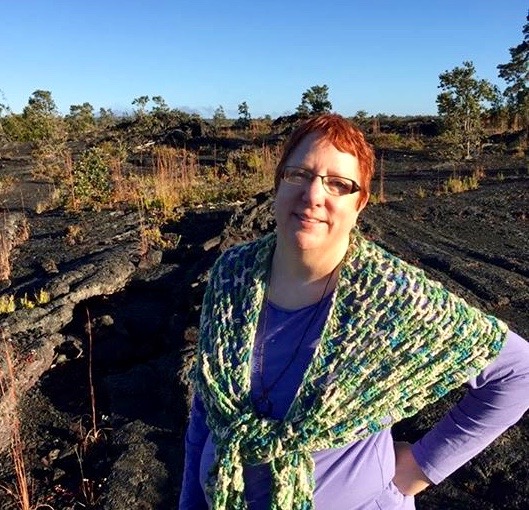 Exploring a lava field on Hawai'i, October 2015. Photo by Larry Kahn.