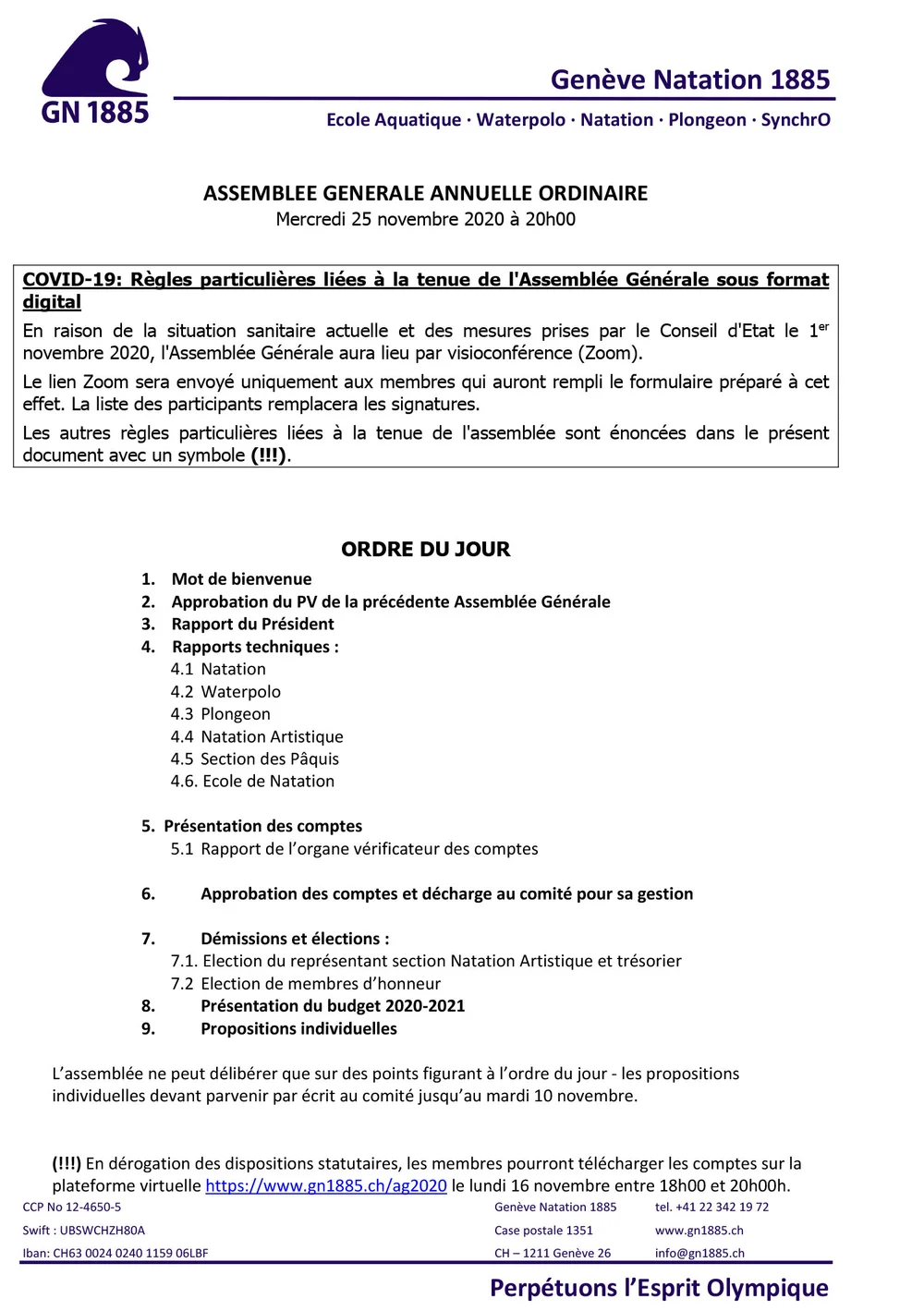 Assemblee Generale Du Gn Ordre Du Jour Gn 15