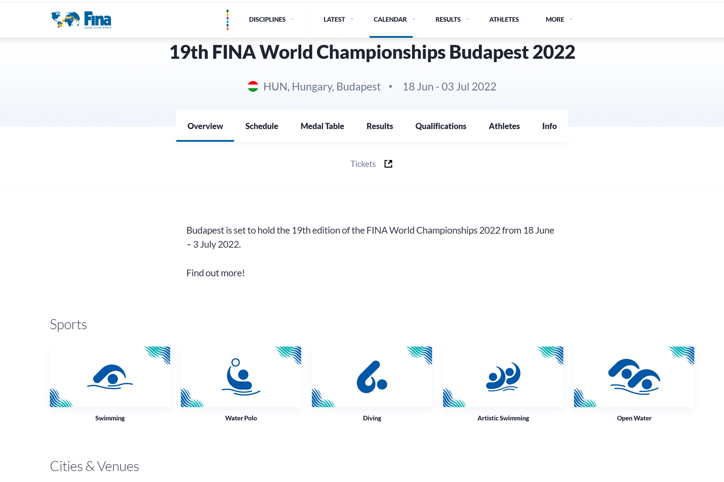 Championnat du Monde FINA 2022 - Budapest