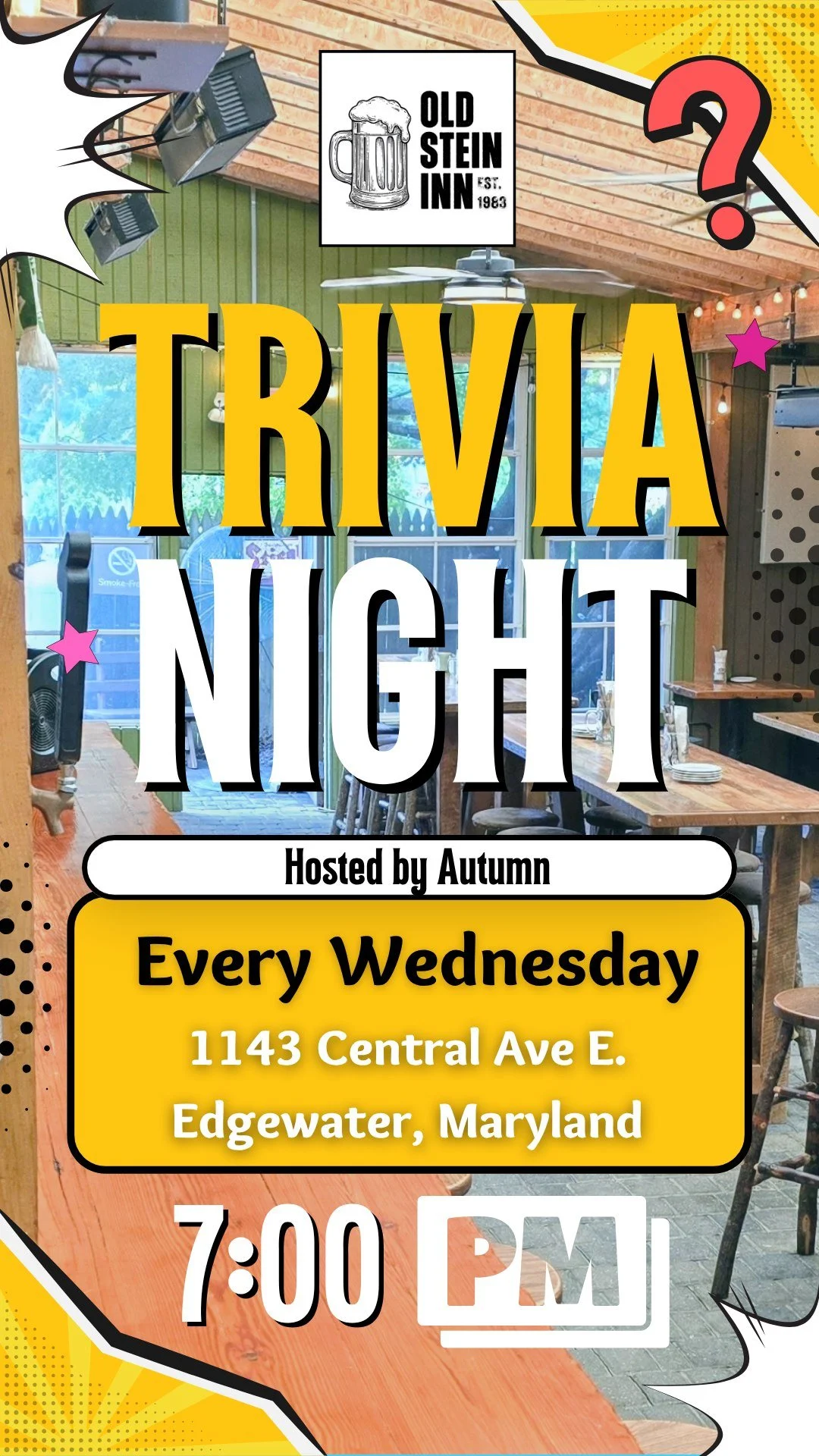 It's Trivia Wednesday at Old Stein Inn!
Grab your smartest friends (or the ones who are just fun to lose with) and join us in the biergarten for a night of brain-teasers, cold German beer, and great food. Whether you're a trivia champ or just here fo