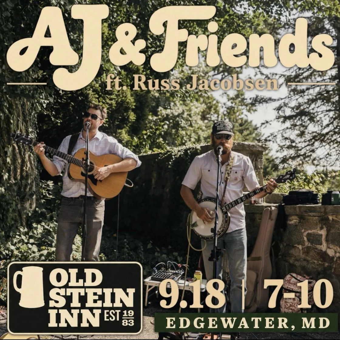 @ajandamigos &amp; Russell Jacobsen tonight Fri 9/18 in the Biergarten 7-10pm

Don&rsquo;t forget to check out our friends at the @annapolisbaygrassfestival going on this weekend at Sandy Point State Park. Get your tickets online