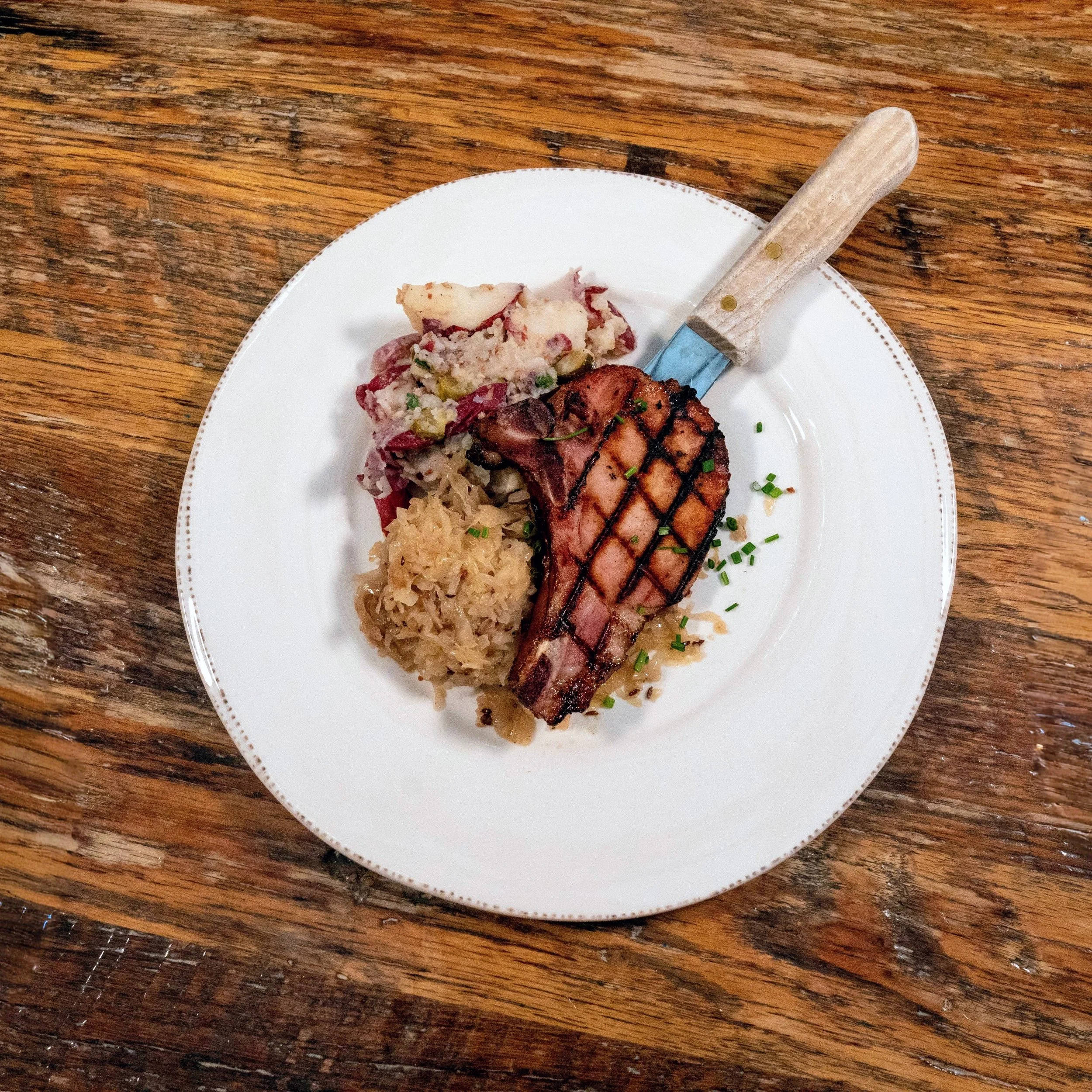 German grilled pork chops.