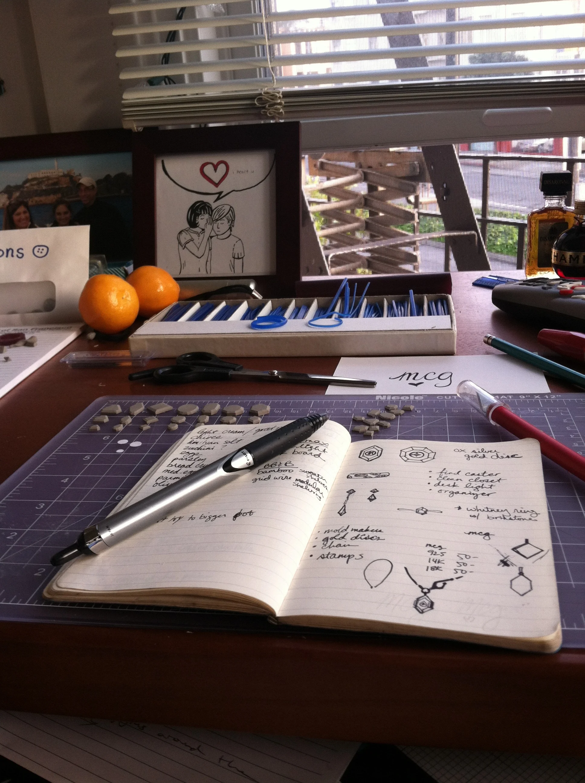 Sketching and planning at my desk with a "view"