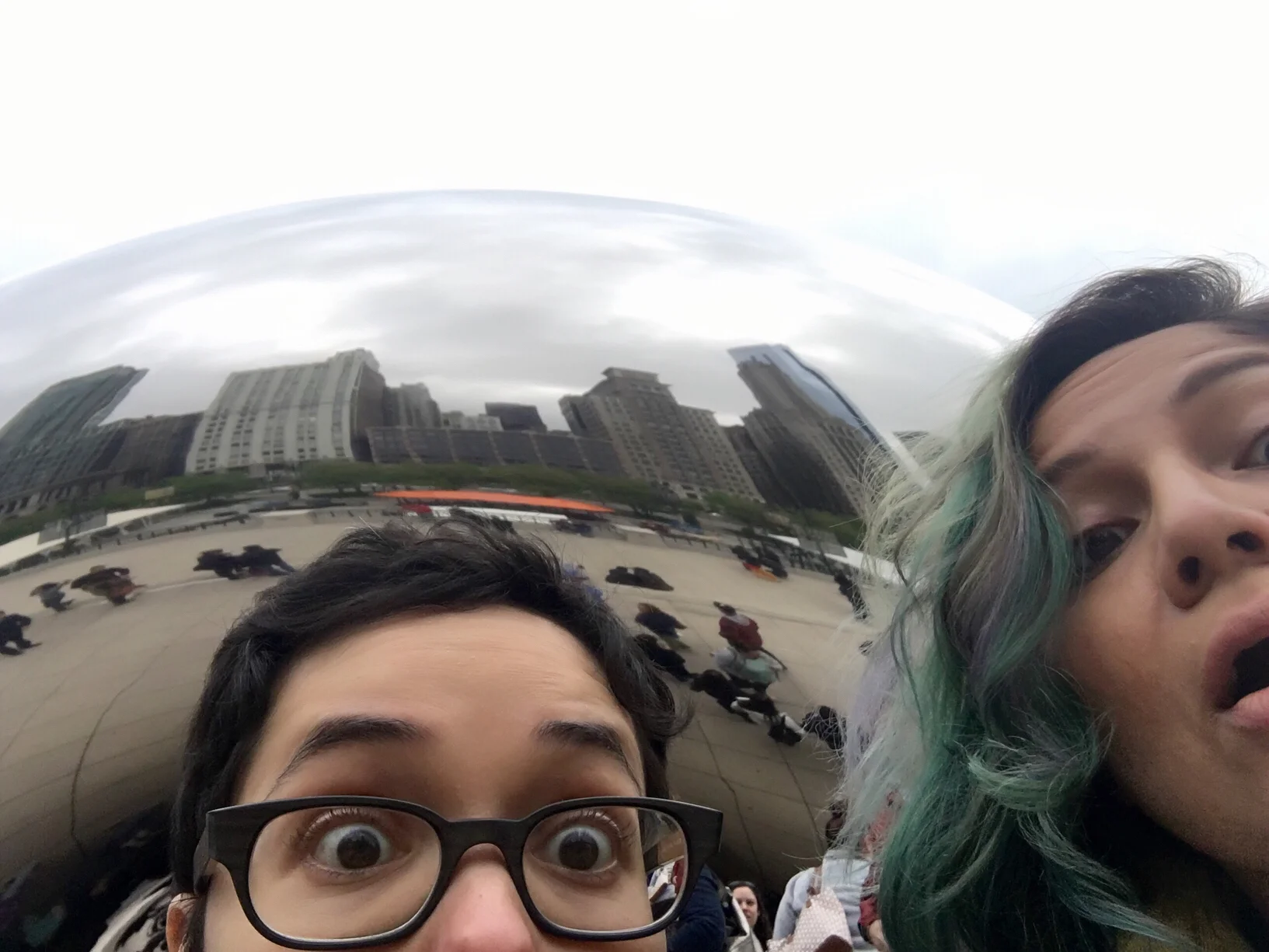 Denise and I taking way too many selfies at Chicago's "Cloud Gate"