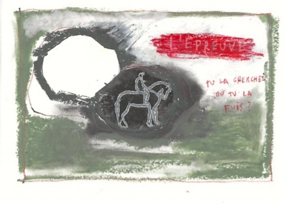 L'épreuve- mixed media, 2017 - 15x21cm