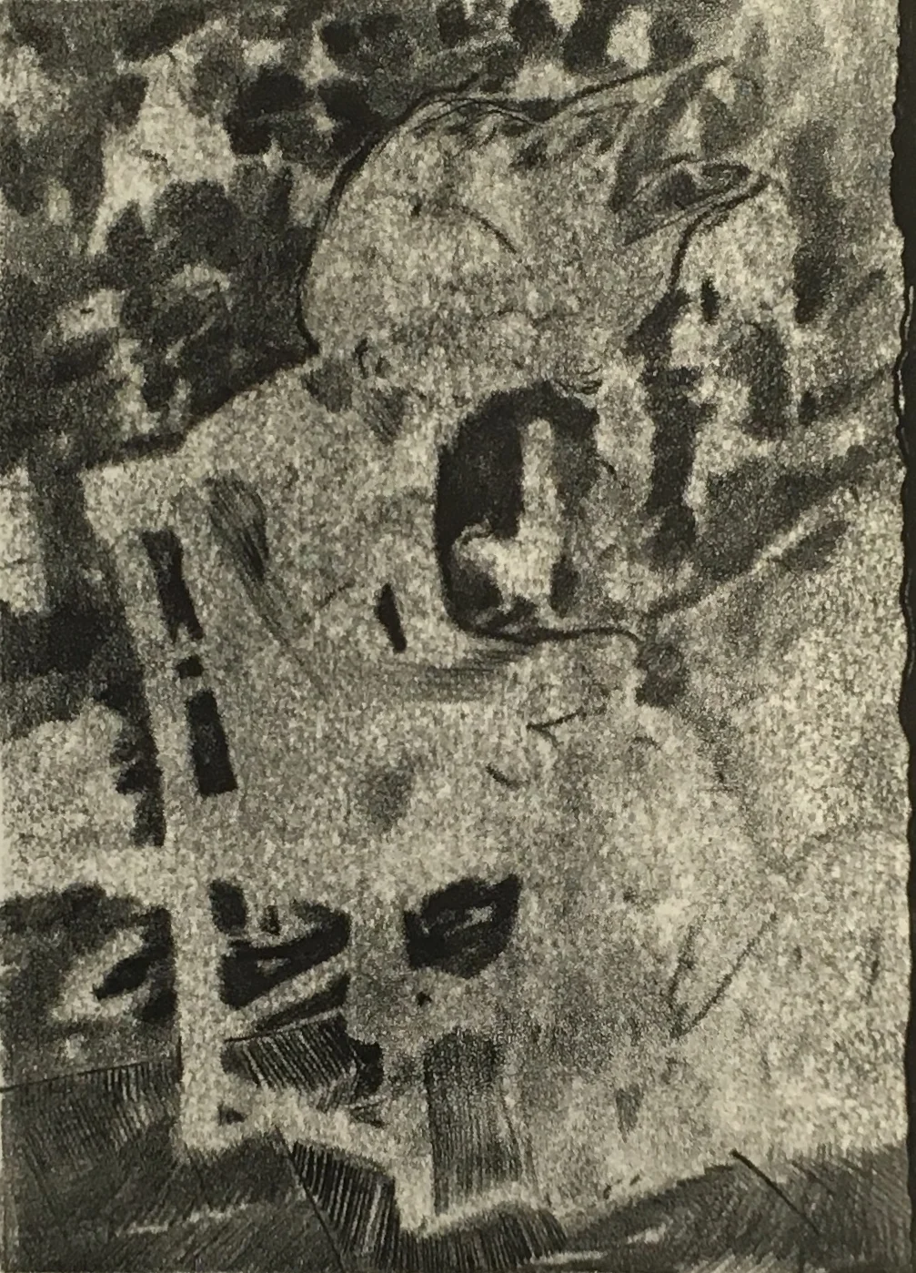 Accablée III - monotype, 2018 - 14x20cm