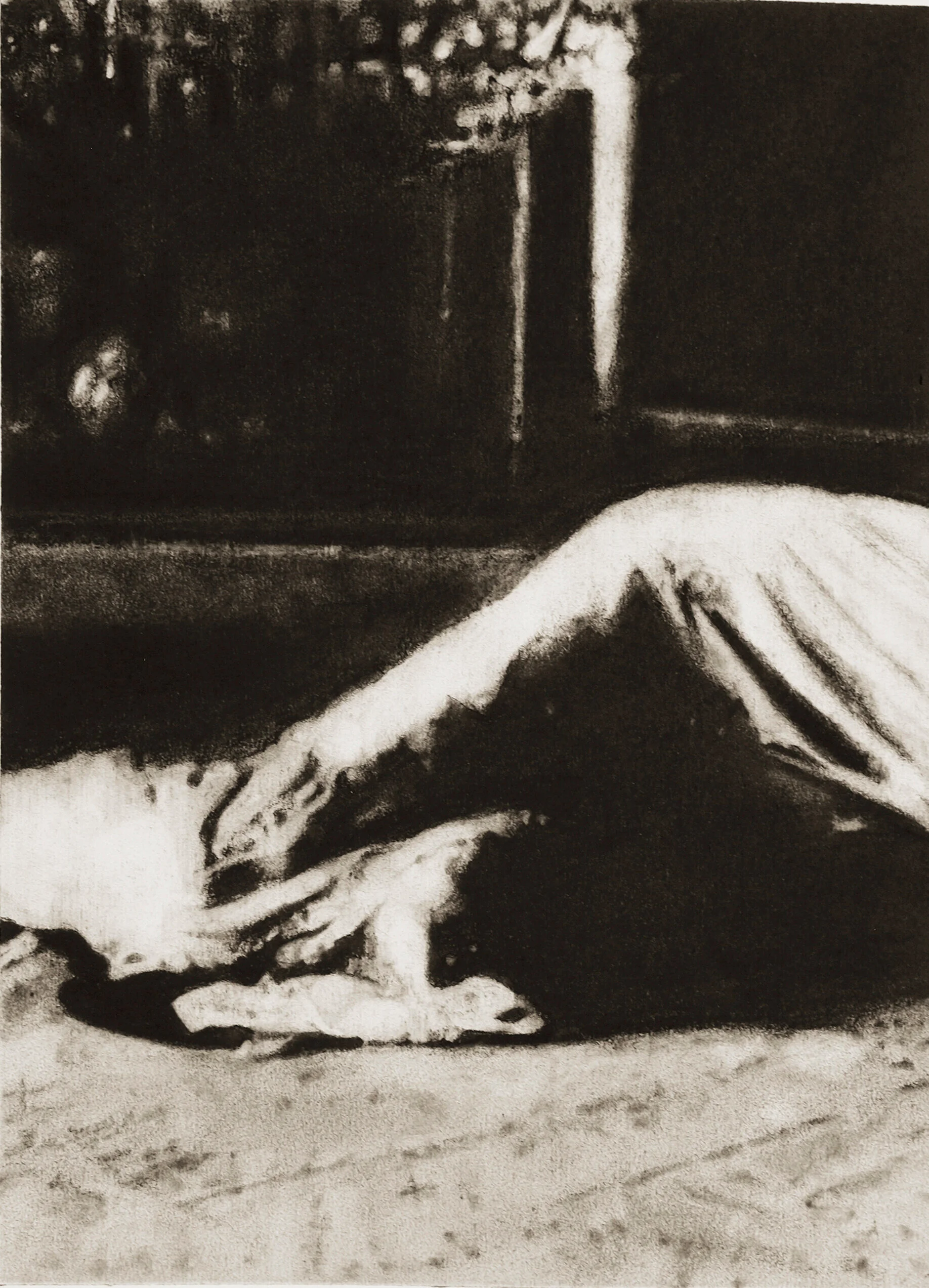 Le rêve bleu I - charcoal on paper, 2019 - 20x27cm