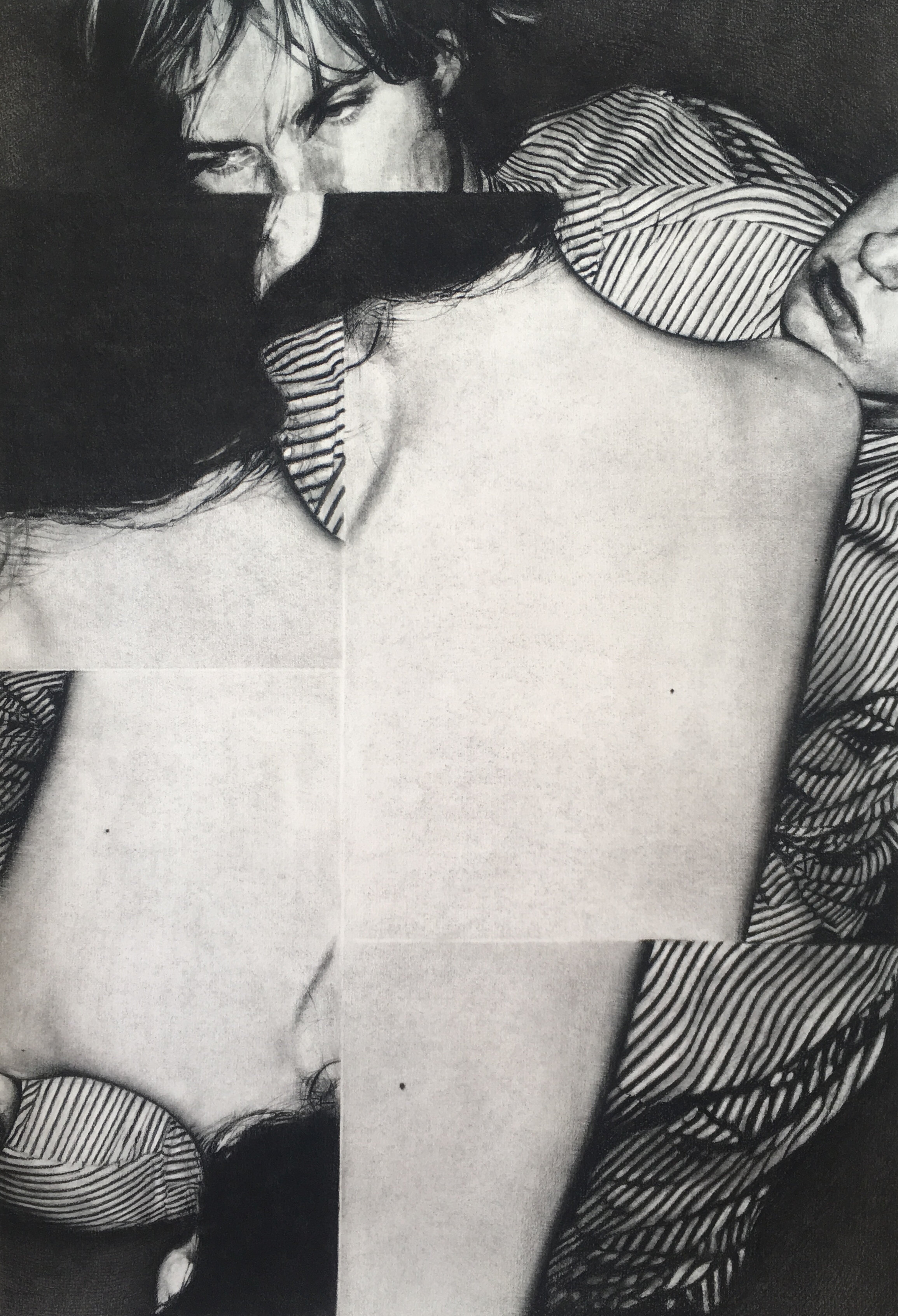 Straggled I - (d'après Matthias Vriens) charcoal on paper, 2020 - 53 x 75cm