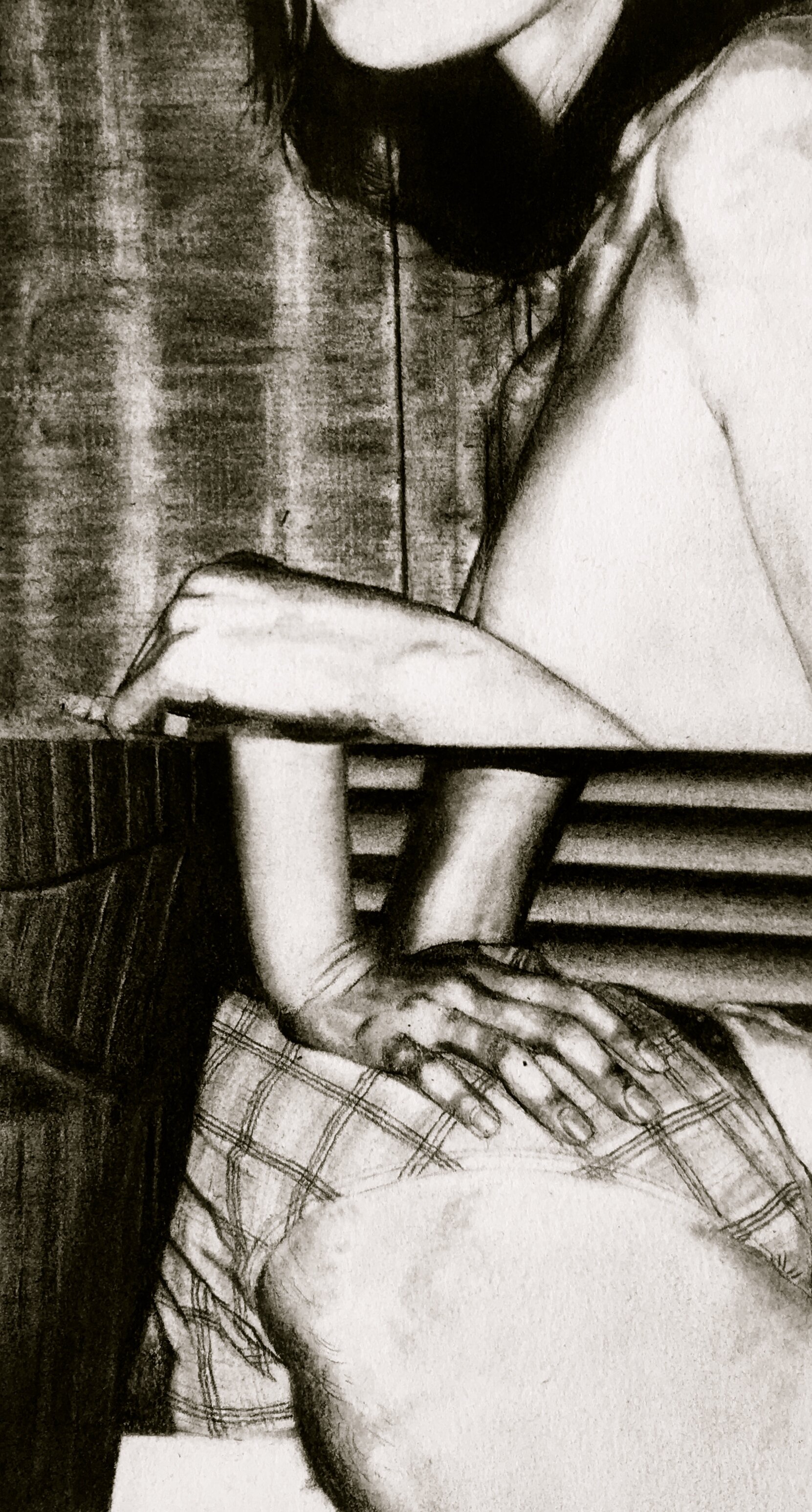 La grenouille - charcoal on paper, 2019 - 16 x 28cm