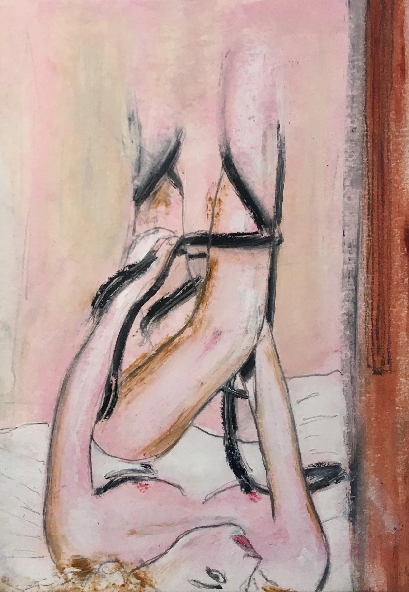 Done up - oilpastel on paper, 2017 - 15x21cm