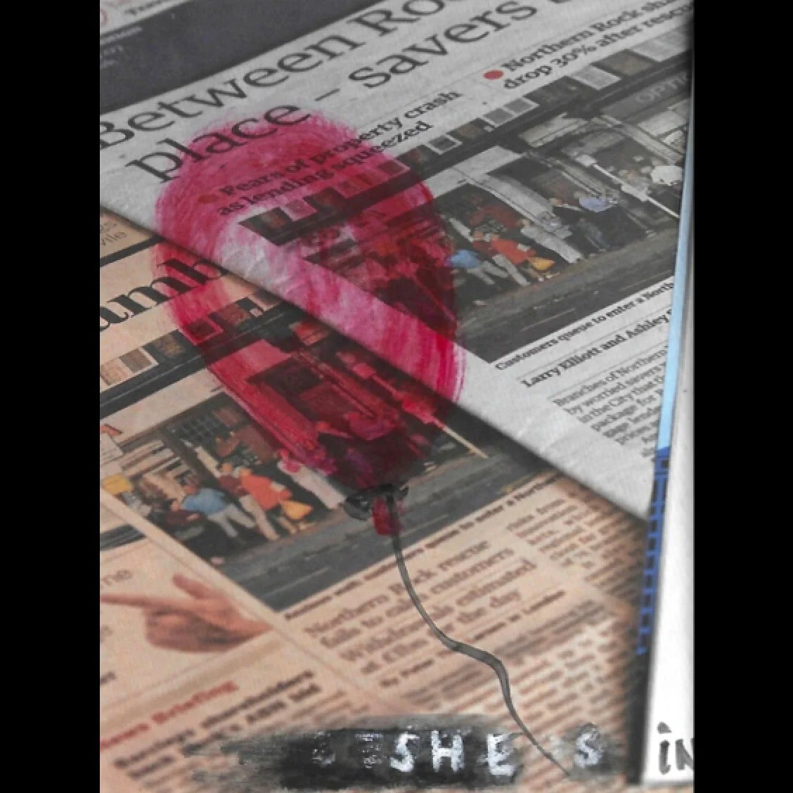 She's in parties (Gonflé) - acrylic on paper, 2020 - 15x21cm