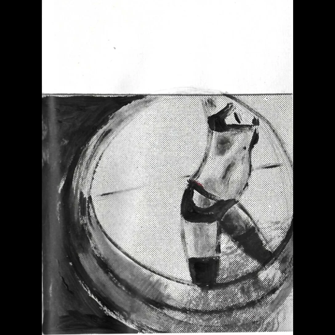 With virtual love IV - acrylic on paper, 2020 - 15x21cm