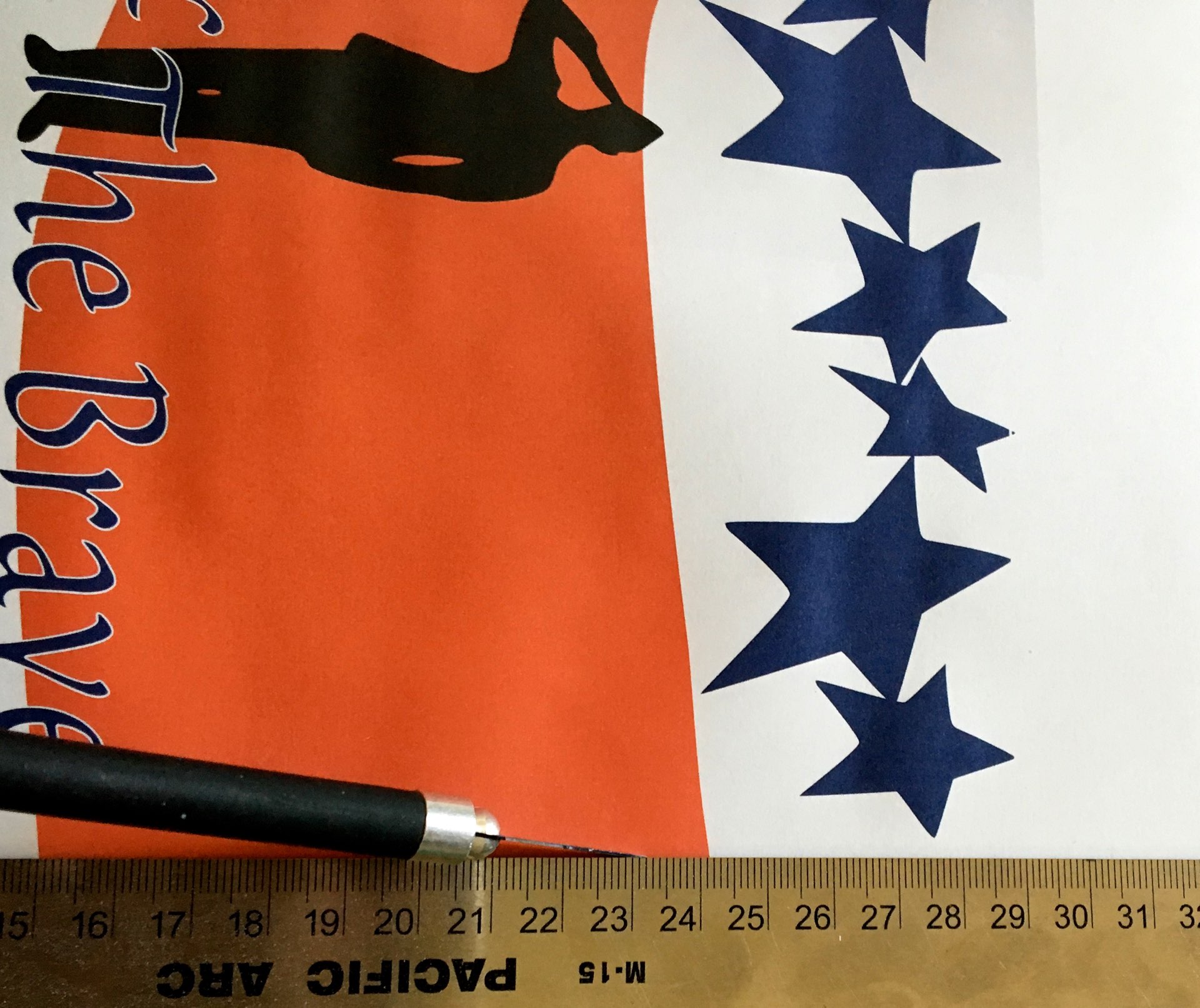 step 2 - Cut away margins on the three sides of the page without stars.