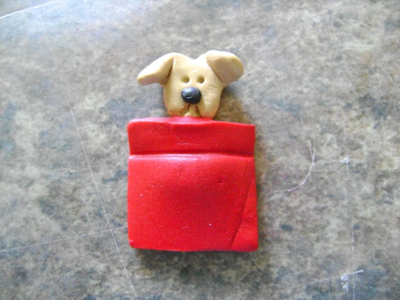 step 10 - Lay a pocket on top of the dog and press together.