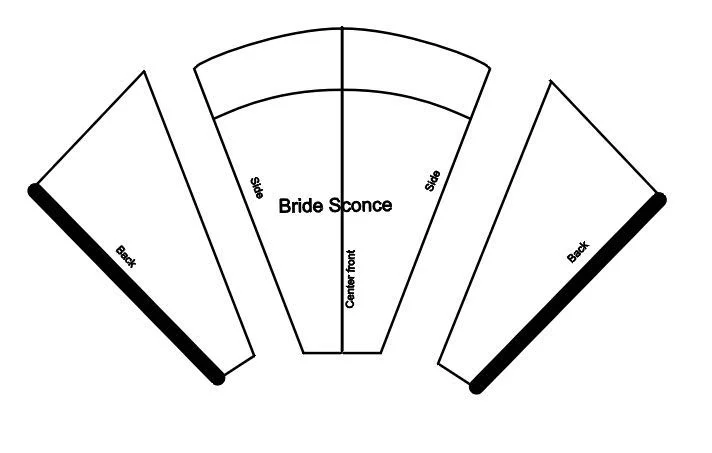 step 6 - Cut the sconce pattern into three pieces, the front and two sides. Use the pattern pieces to cut matching clay pieces. Overlap the edges of the cut clay slightly and blend the seams together using sculpting tools.