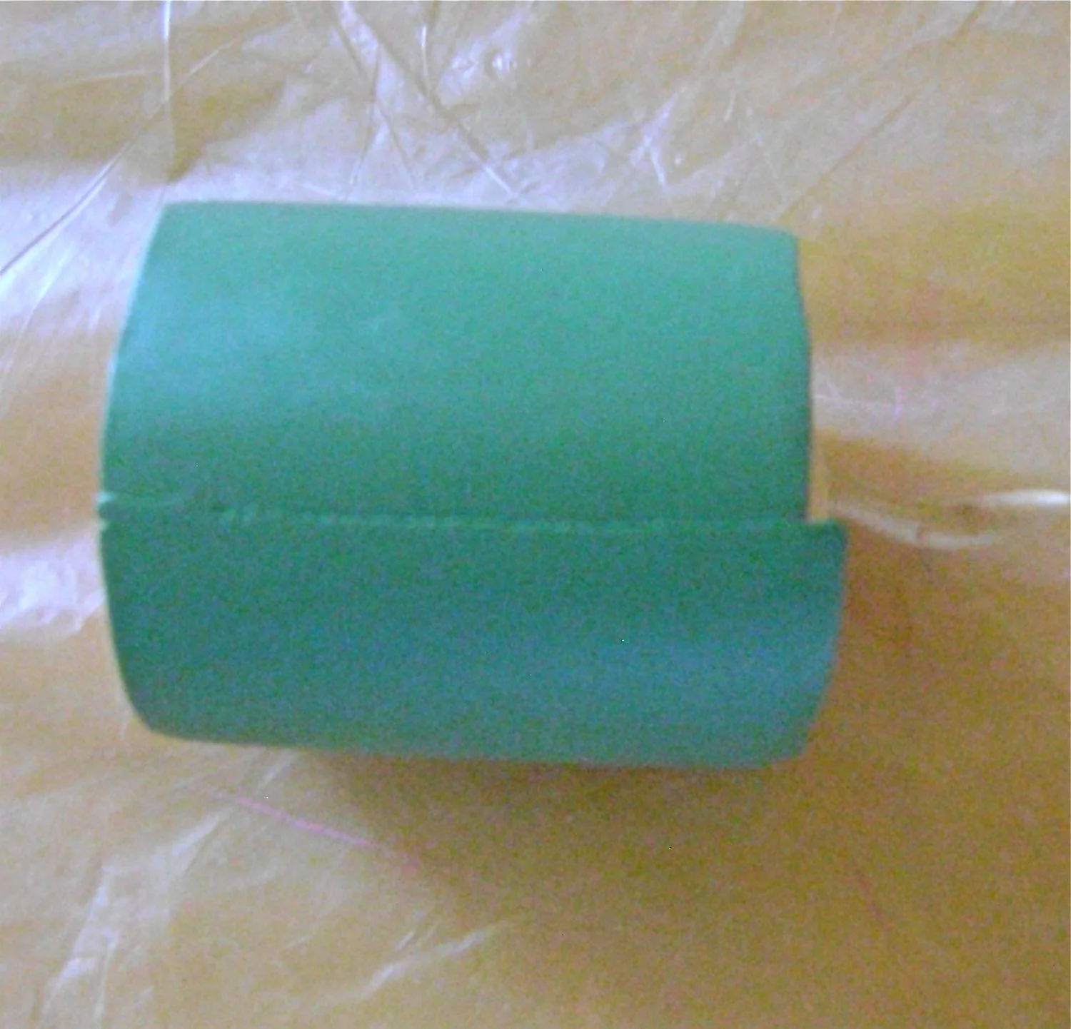 step 8 - Cut the green edge so it doesn’t overlap but meets the other edge. Blend the two edges with your finger until the seam is barely visible.