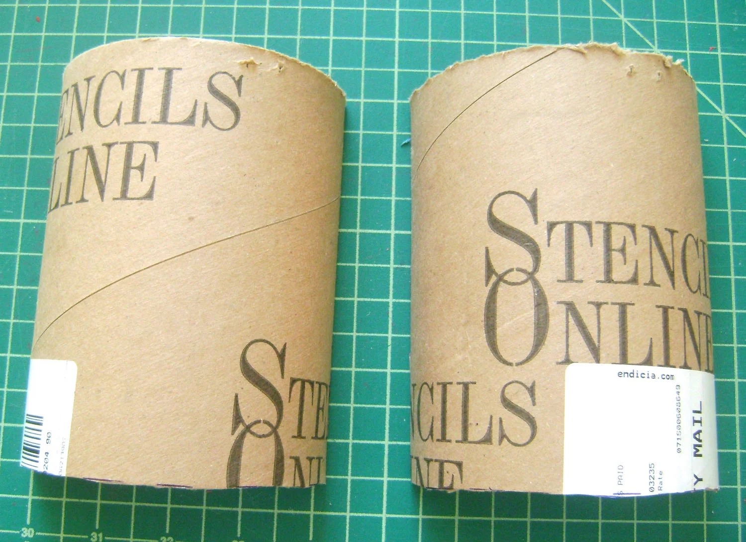 step 1 - Cut a 4” round mailing tube down the sides to create two matching 5.50” tall half containers to act as your mold.