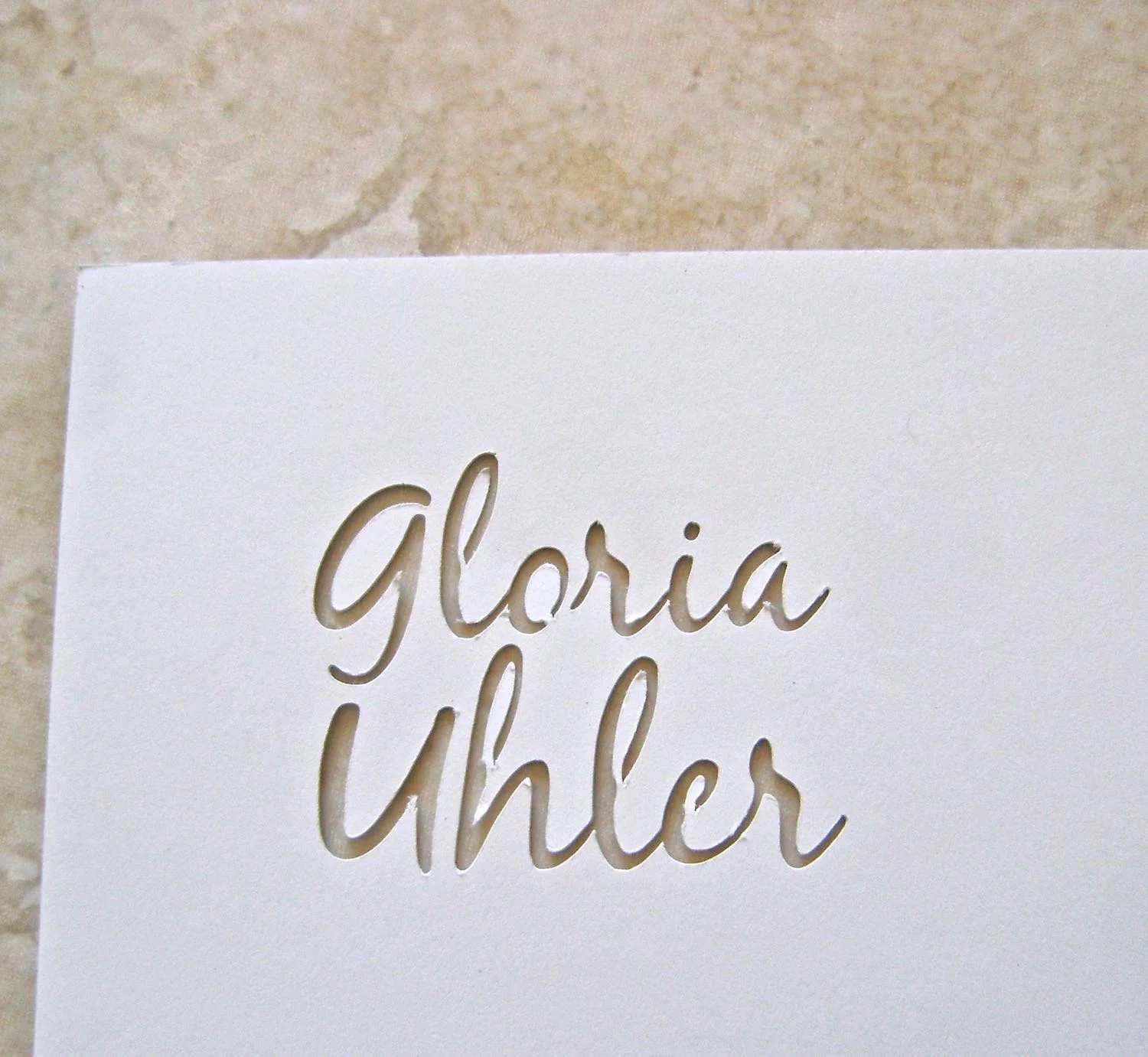 step 1 - Cut three identical copies of the signature then glue them together with paper glue or spray adhesive. I recommend repositionable spray adhesive as it allows you to move the card stock if it is not aligned perfectly on the first try. Cutting copies is simple for Silhouette users and each copy is perfectly identical.
