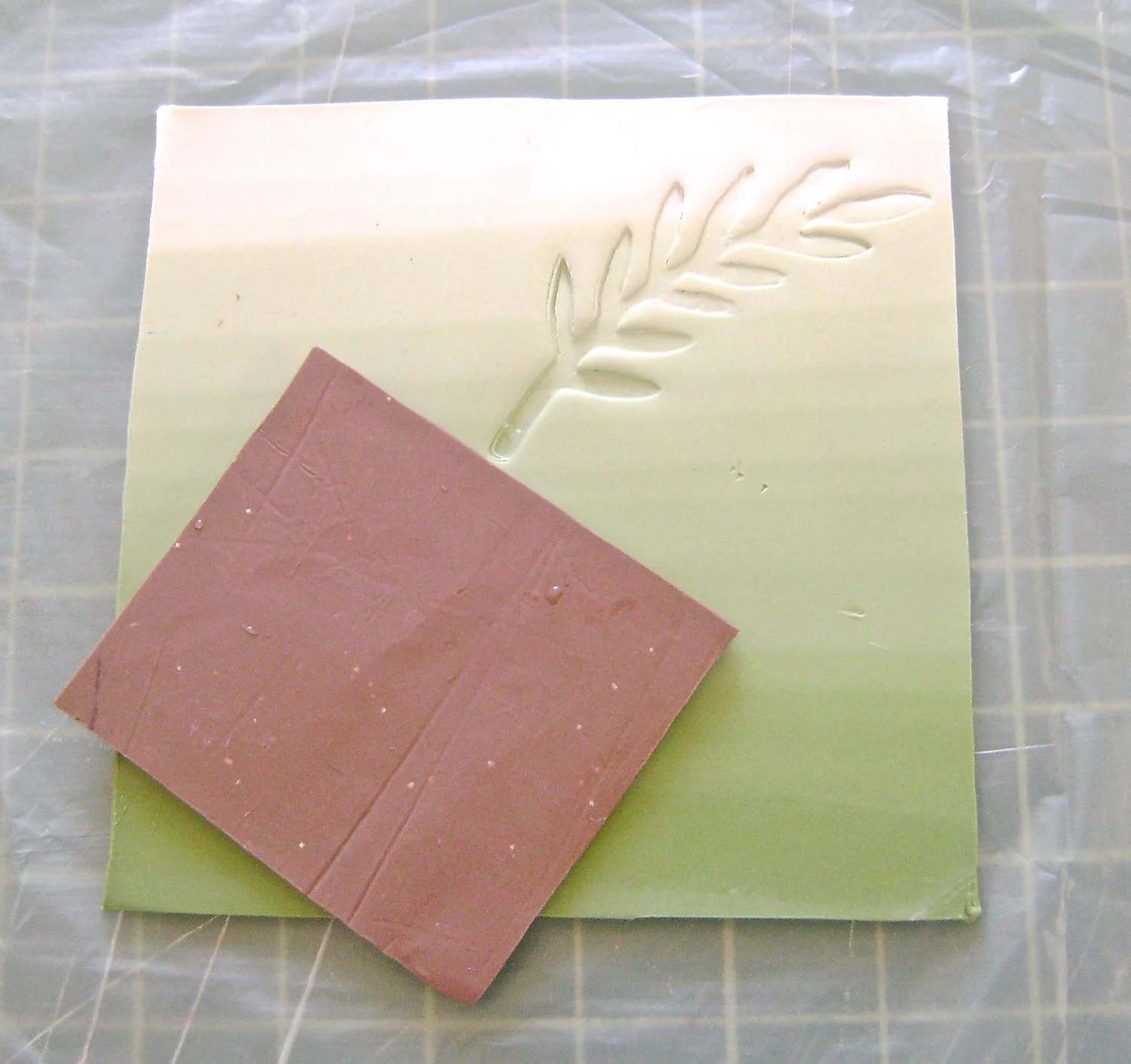 step 7 - Press the texture sheets onto the clay side panels as desired to create an overall pattern.