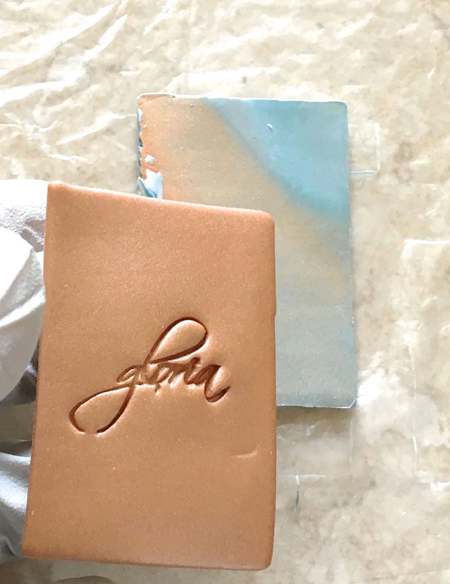 step 11 - Cut a matching solid copper piece. Place it on the back of the blended piece.