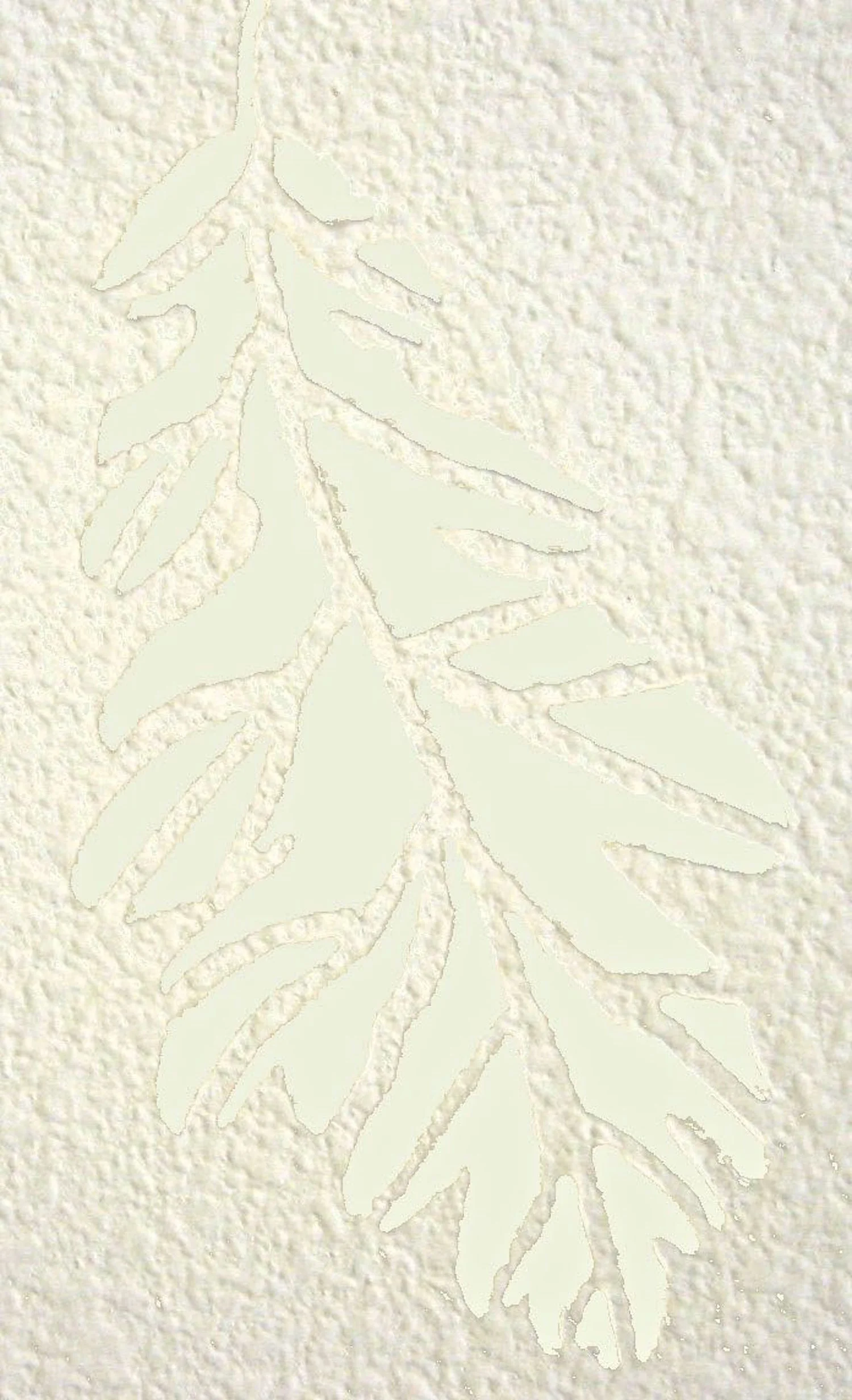 step 6 - Painting The Leaves I chose to use the same paint used on the walls of the room for the basis of my leaf color. On top of that I used a blend of the wall color and a gold paint in a slightly darker and warmer shade. Begin by painting all the leaves the color of the room’s walls. Using brushes in two sizes - one for larger areas and one pointy end brush for detail work, apply the blended paint to the top surface of the caulked areas and their bordering edges.