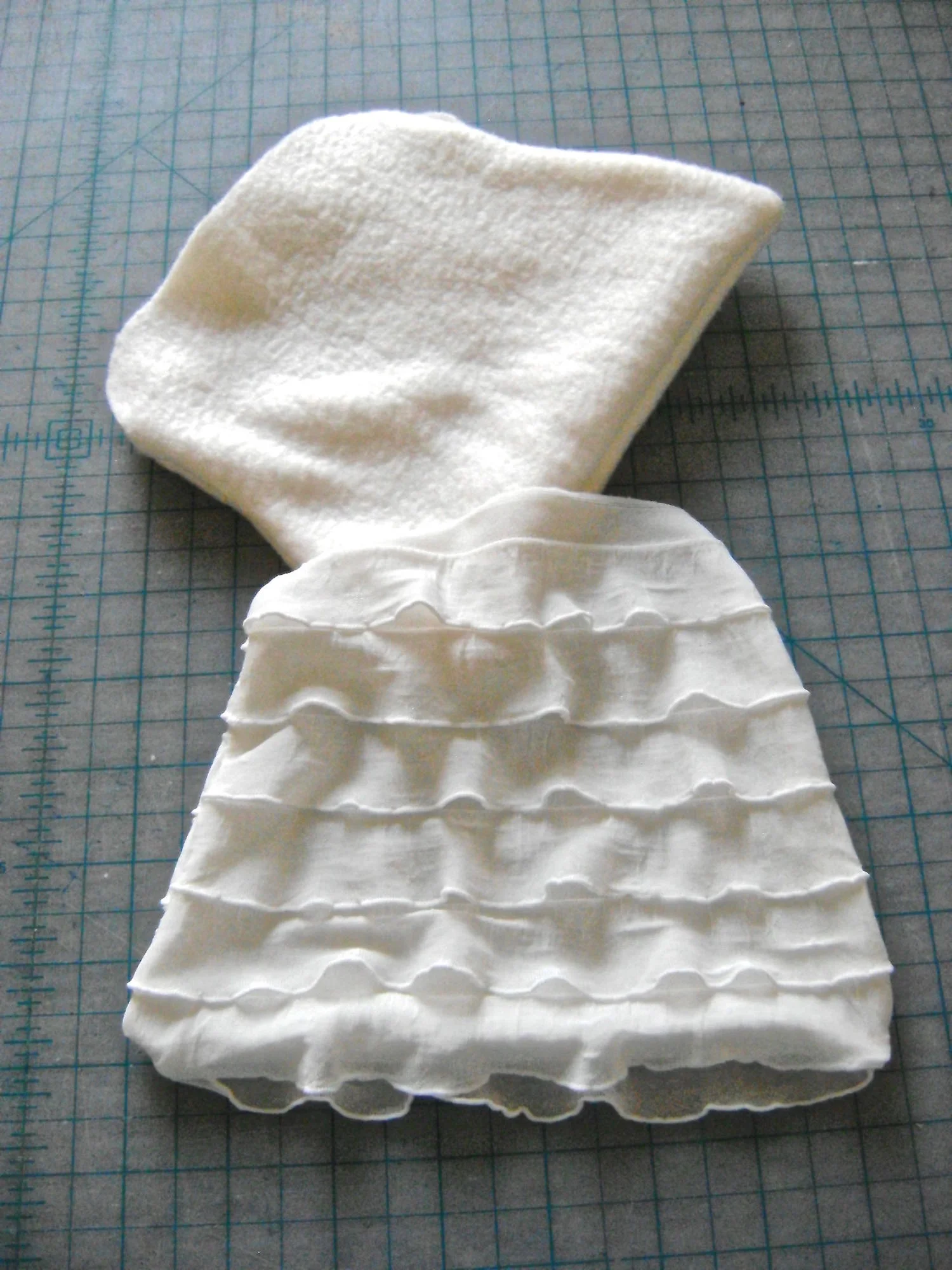 step 6 - Slip the fleece purse into the ruffled purse.