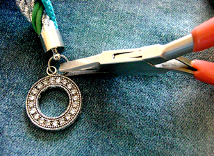 step 11 - Attach the toggle clasp to the end cap with a jump ring.