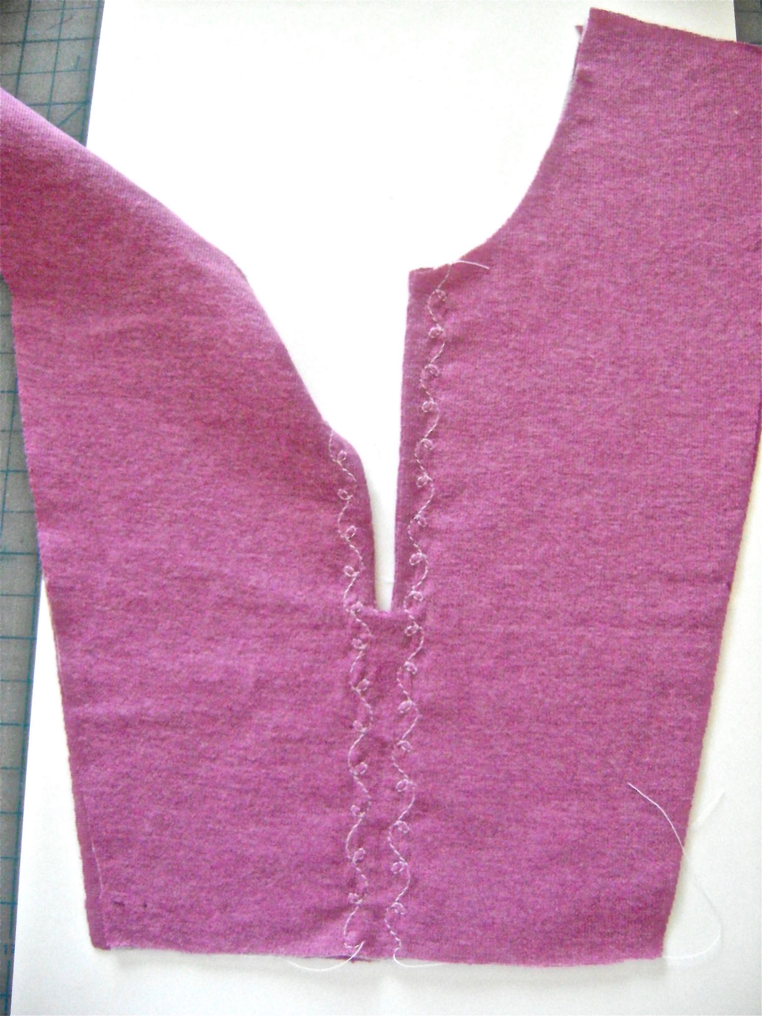 step 6 - Begin the stitching with a row 1/8” from the left of center and 1/8” right of center. Use these stitch lines as a guide for placing the rows that follow.