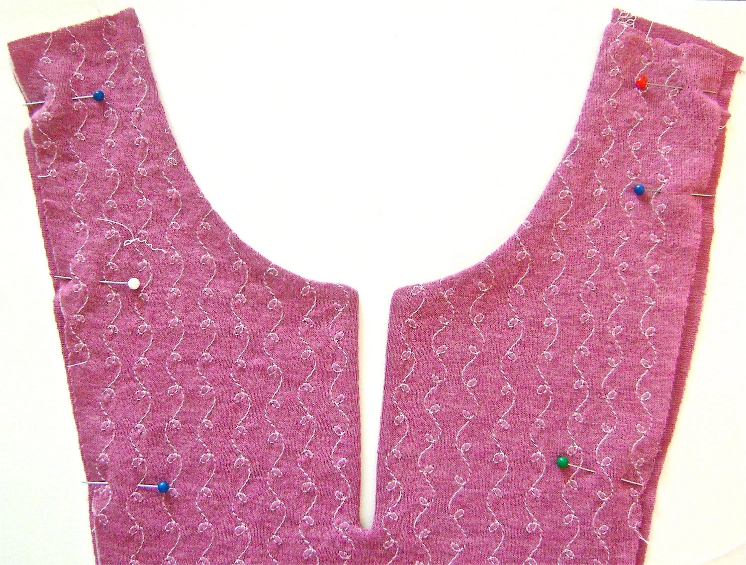 step 10 - Turn the work right side out and pin the layers together at the sides and bottom. Set aside.