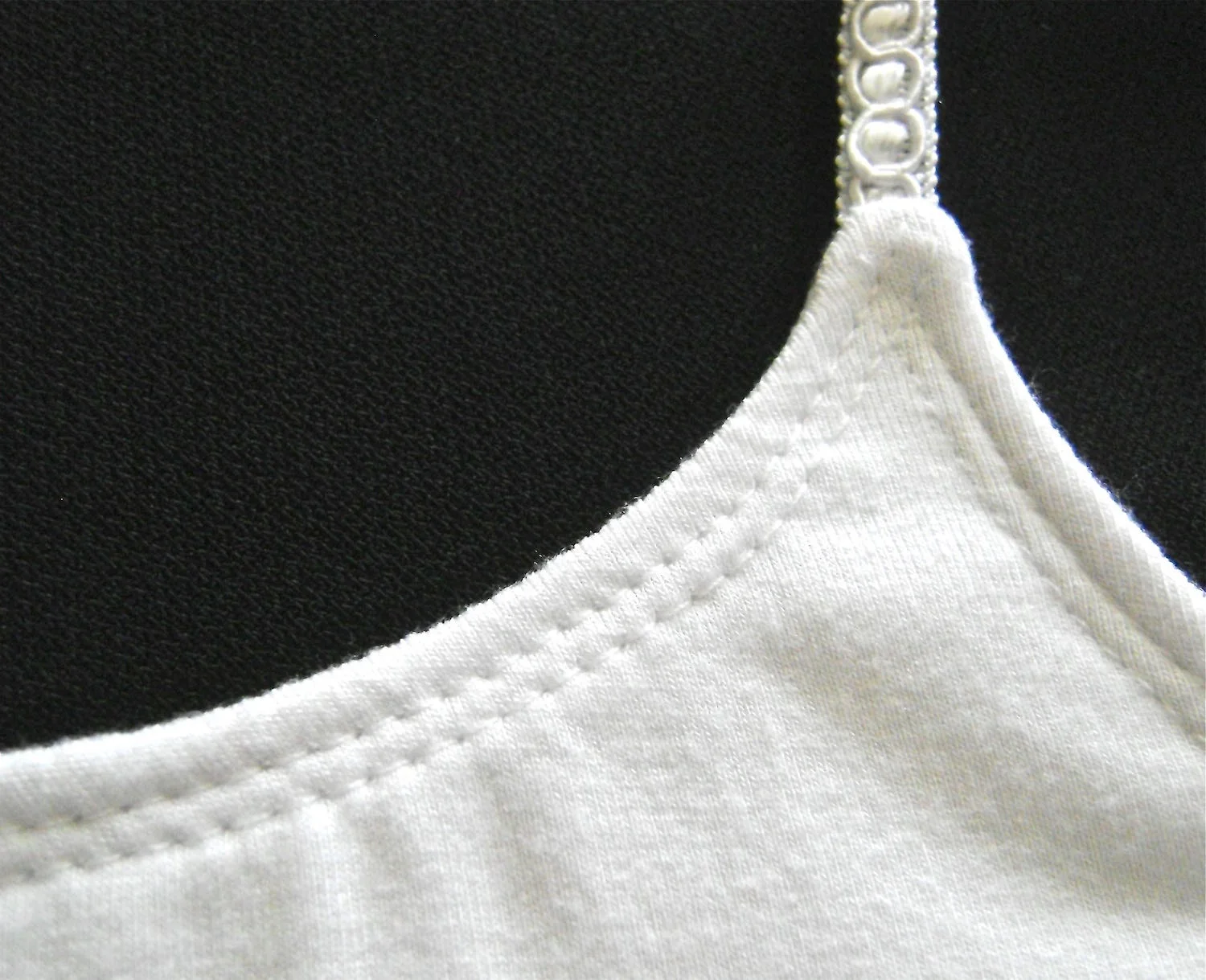 step 14 - Double top stitch around all neck and armhole edges.