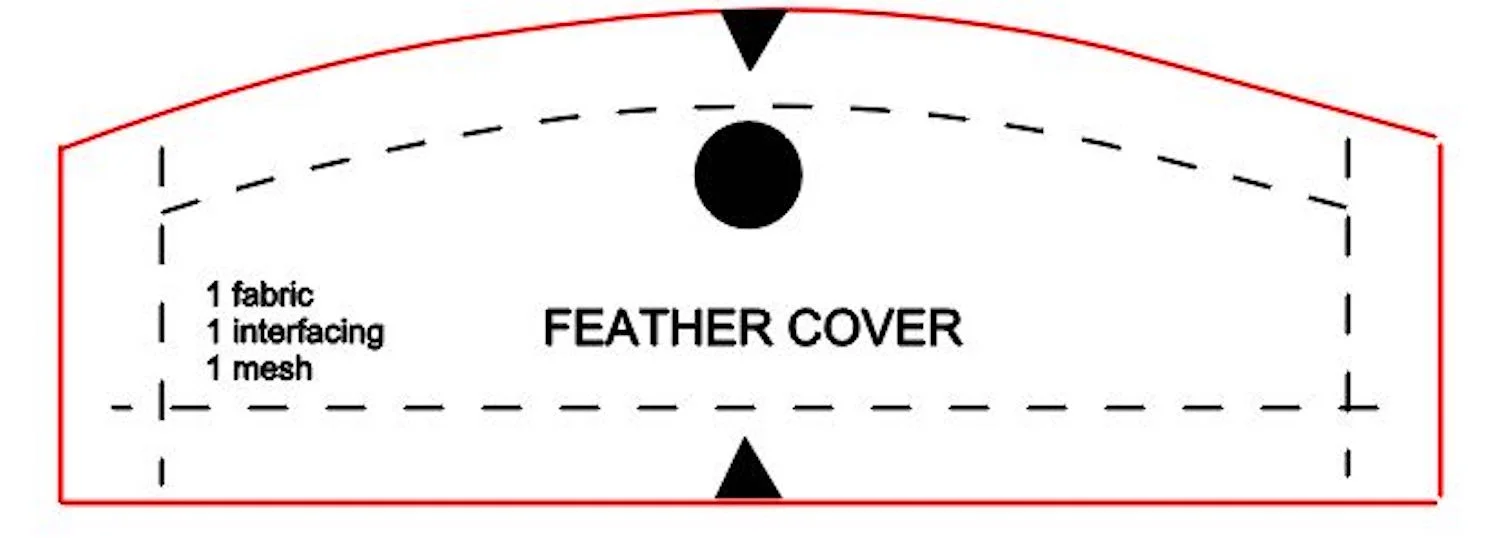 step 1 - Download the pattern and instructions. Cut out pattern pieces and fuse interfacing to all pieces except the feather cover and pocket.