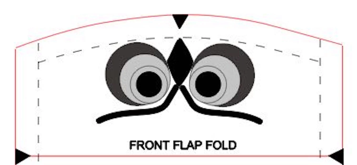 step 7 - Sew the curved edge of the fabric flap and lining flap with right sides facing each other.