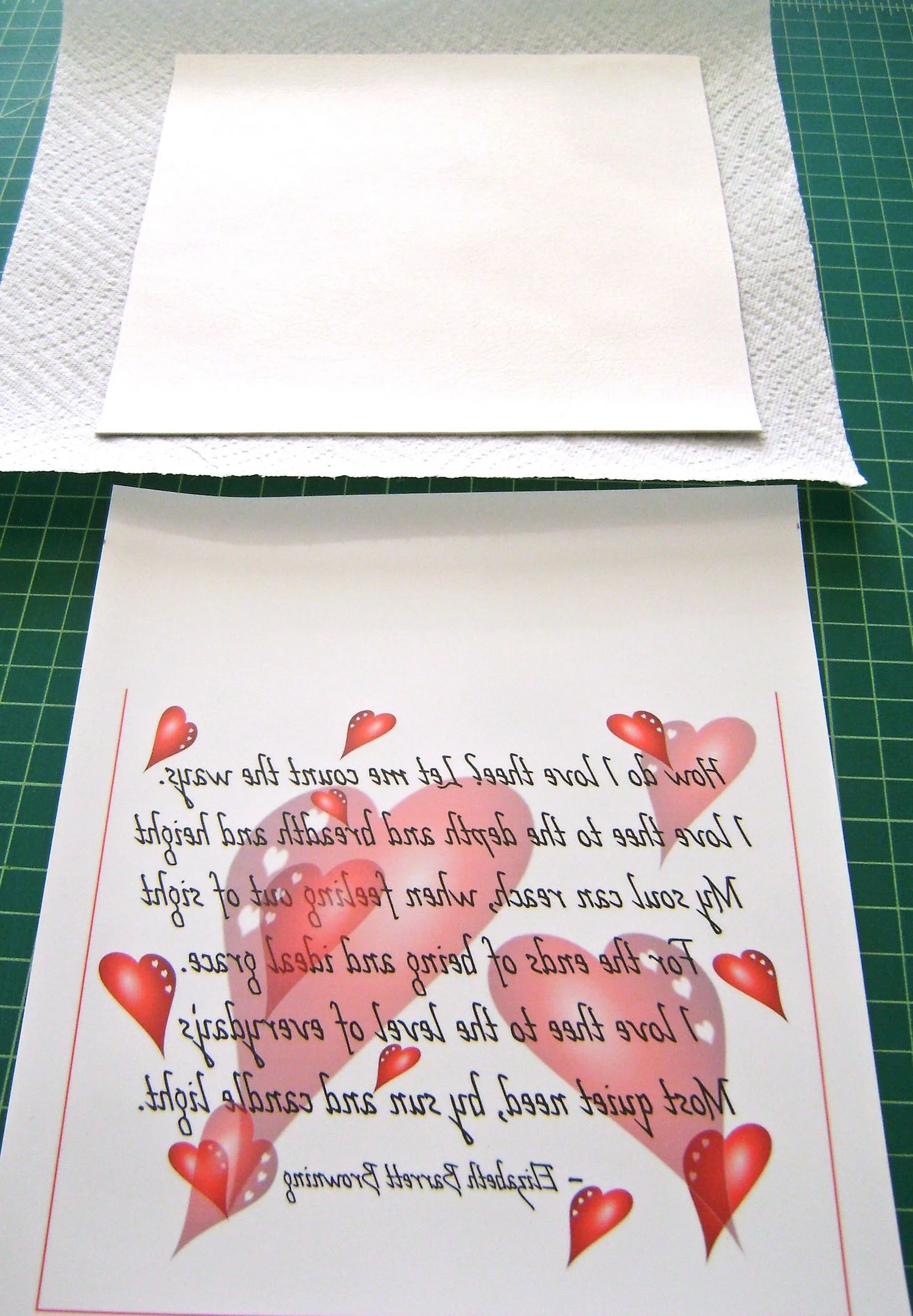step 1 - Cut out all fabric pieces (see the details at the bottom of this page). Download the pocket image and print it on Craft Attitude film following the spray adhesive method that comes with the product. The image is deliberately backward so it will print correctly.