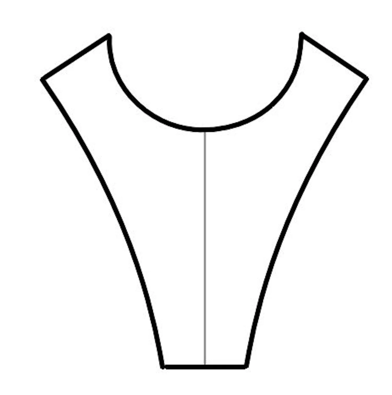 step 9 - Make a pattern for the facing using white knit fabric. Trace the shirt neckline from shoulder to shoulder, adding shoulder seam allowances. The length of the pattern should match the interfacing pattern. Finish all the edges except the neckline with a serger or zigzag stitch.