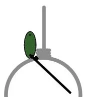 step 5 - Pull the wire to the front of the circle. Wrap it around the circle wire once. 