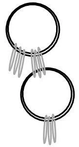 step 2 - Slip two more large rings through three of the six smaller rings in the previous step and add three more small rings before closing the large rings.