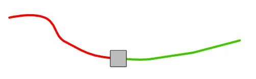 step 2 - Cut beading thread to measure 36” for each strand. Thread the beading needle and slip on a silver bead leaving a 12” tail. Red represents working thread. Green represents the tail.