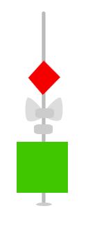 step 1 - Slip a nailhead wire into the green cube bead, the silver bead, the silver bow and the red bicone bead?