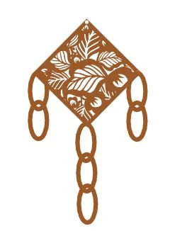 step 10 - Attach three chain links to the center of the filigree piece and two links on each side.