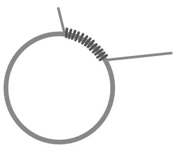 step 6 - Cut a new piece of wire to measure 7". Allow a .50” tail and wrap the wire around the hoop 13 times working to the right of the hoop from the center. Cut away excess wire and smooth the end. 