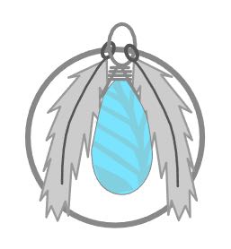 step 9 - Attach silver links from a chain to the feathers and insert the links into the loop, with one on each side of the bead.