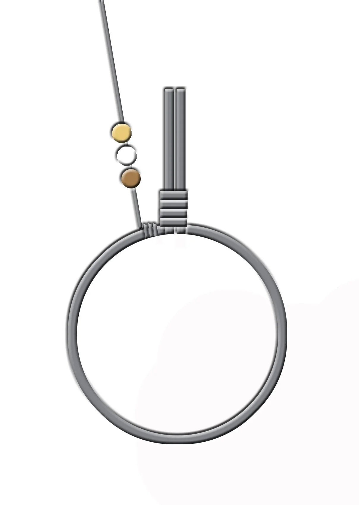 step 4 - Attach a dark topaz, clear crystal, and light topaz bead to the 24 gauge wire.