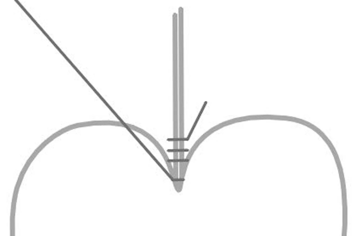 step 4 - Cut 26 gauge wire into a 2’ piece, or a length with which you’re comfortable. This wire will be referred to as the “working” wire throughout these instructions. Wrap the working wire around the loop wires several times to hold them together. 