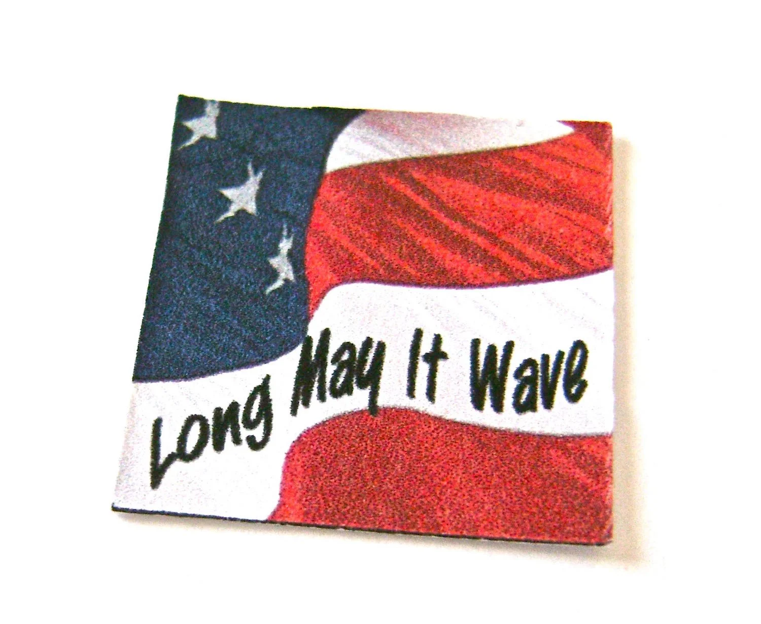 step 1 - Print and cut the 1” flag image on card stock.