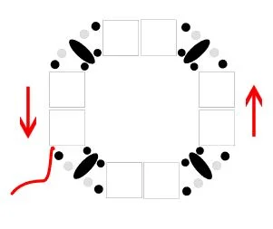 step 5 - Continue working around the pendant adding the same beads as in step 4 until you’re back where you started. Pass the needle through the two tila beads