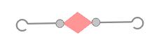 step 8 - With a piece of wire, create a connector to link the two strands of the necklace. Form loops on both ends of the wire after slipping on two silver beads separated by a pink bead. The wire should be the same length as all the others in the necklace.