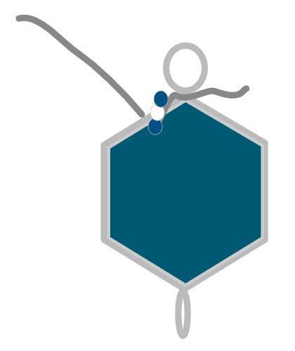 step 8 - Hold the beads to the front of the work close to the loop and slip the wire under the frame from front to back.